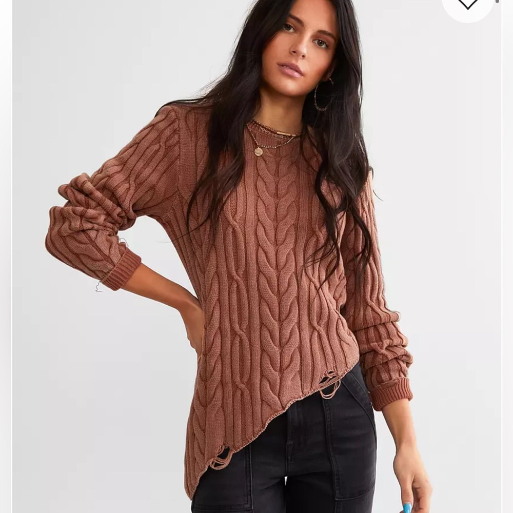 Gilded Intent Cable Knit Sweater Small